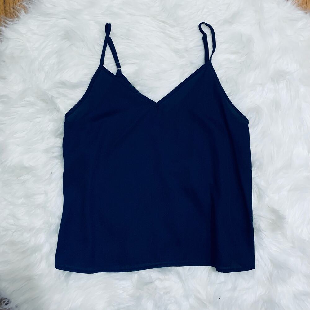Lulu’s navy blue sheer spaghetti strap tank